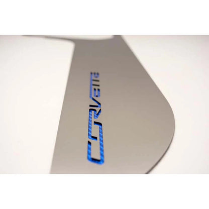 Brushed Door Guards with Purple C Fiber Corvette Inlay for 2014-2019 Corvette