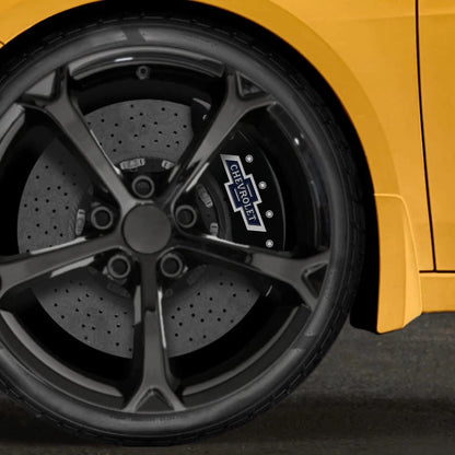Black Caliper Covers Set of 4 '100 Anniversary logo' for 2015-2020 Chevy Tahoe