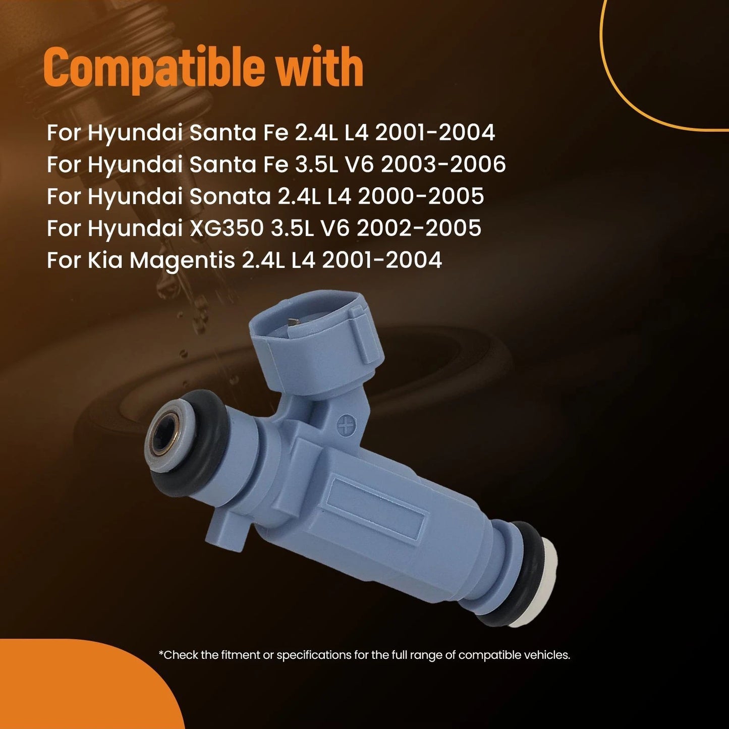 Fuel Injector Set for Hyundai Santa Fe Sonata XG350 Kia 2.4L 3.5L (2000–2006)