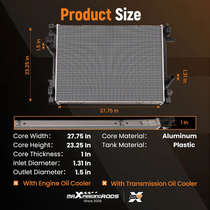 Coolant Radiator Assembly for Lincoln Nautilus (2019–2021)