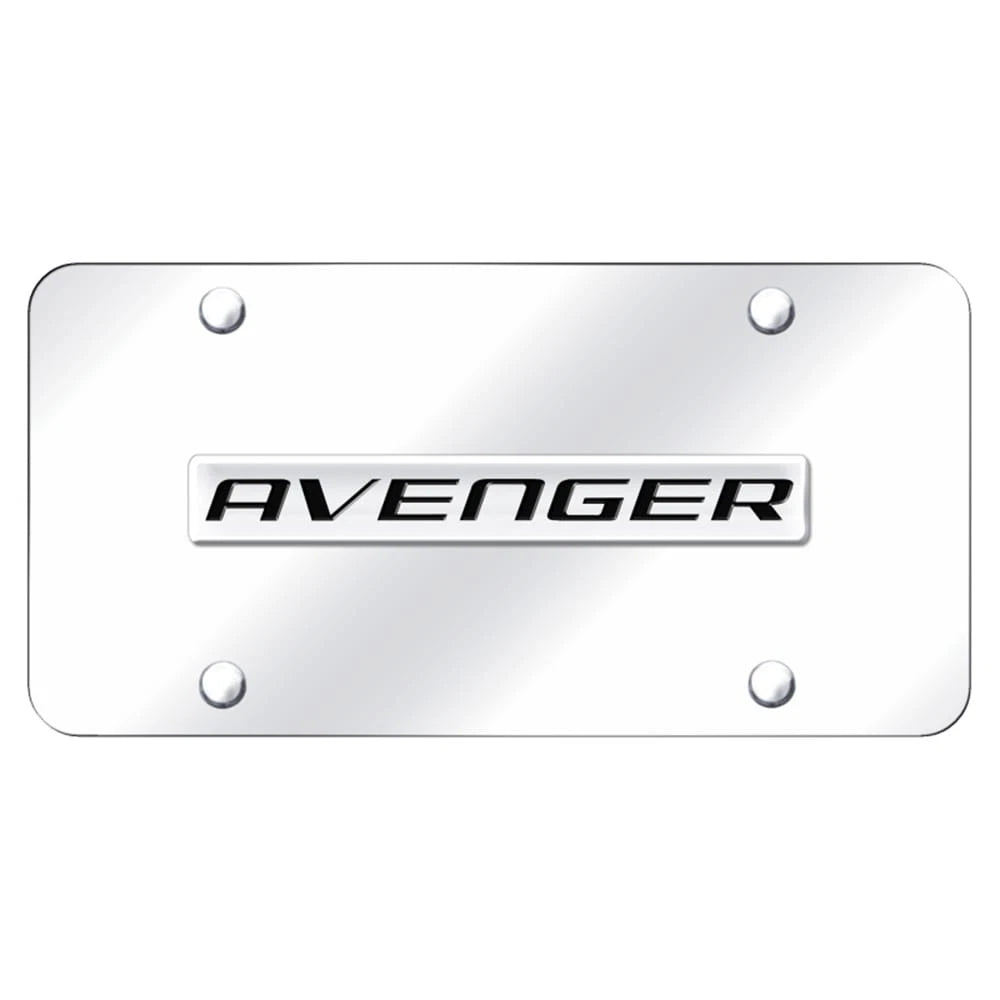 Chrome Name on Chrome License Plate - Officially Licensed for Dodge Avenger