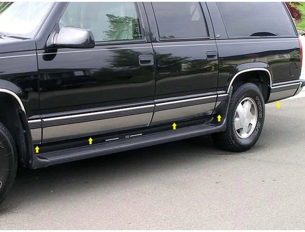 10pc Luxury FX Chrome Door Molding (w/Flares) for 1992-1999 Chevy Suburban