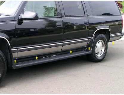 10pc Luxury FX Chrome Door Molding (w/Flares) for 1992-1999 Chevy Suburban