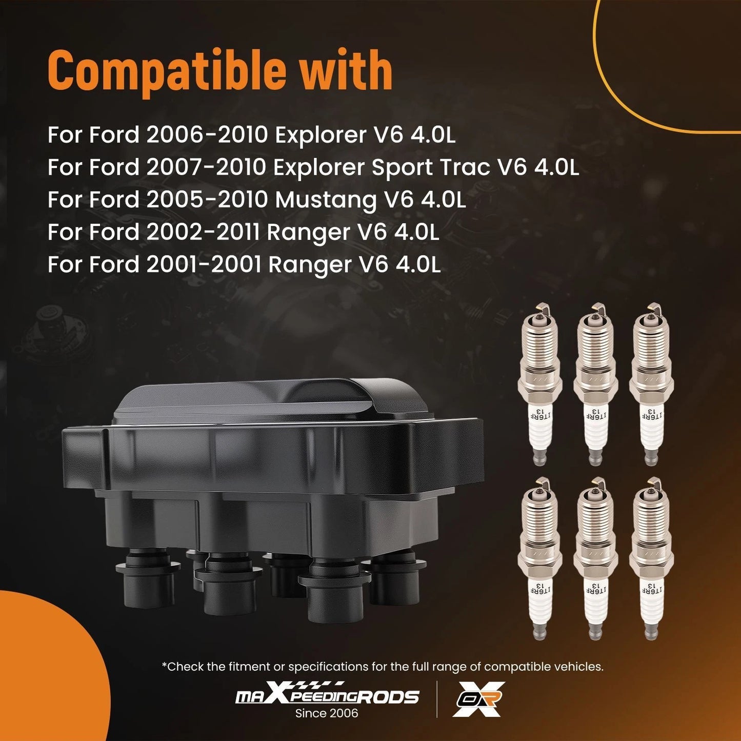 Ignition Coil & Spark Plug Set for Ford Explorer/Mountaineer (2006–2010)