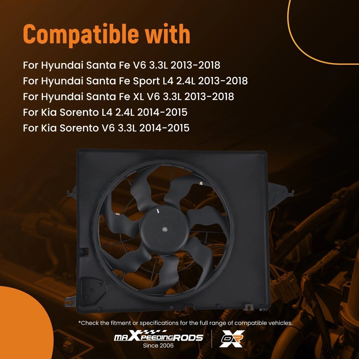 Electric Radiator Cooling Fan for Hyundai Santa Fe Sport/XL (2013–2018)