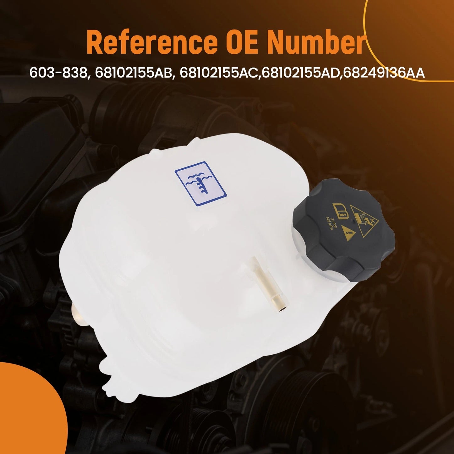 Engine Coolant Overflow Tank for Chrysler 200 and Jeep Cherokee (2014–2018)