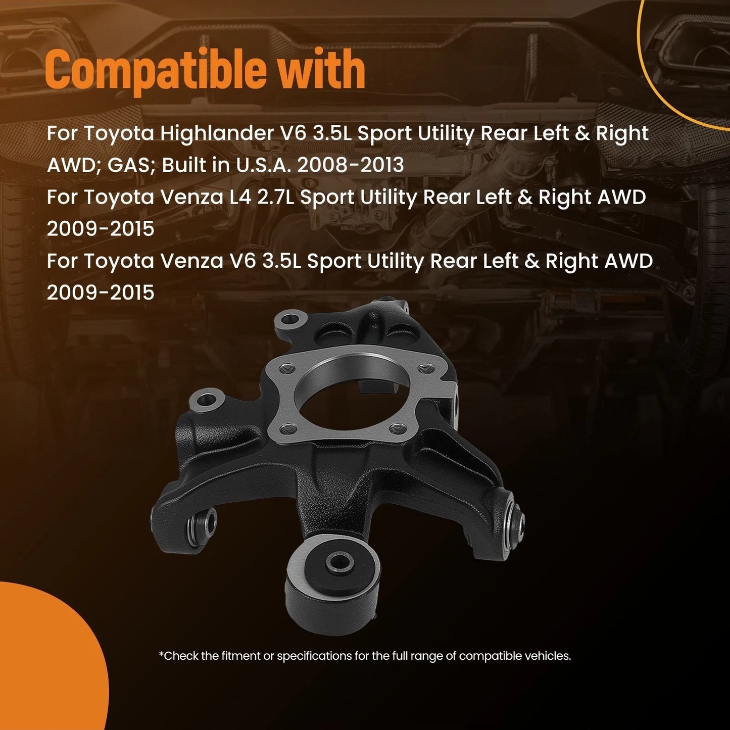 Left Right Hub Kit for Toyota Venza (2009–2015) Steel Pair (2.7L/3.5L)