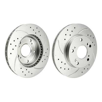 Front Drilled Slotted Brake Rotors for Honda Civic (2006–2011)