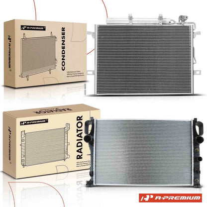 2X Radiator & AC Condenser Cooling Kit for Benz E320 E350 (2003–2009)