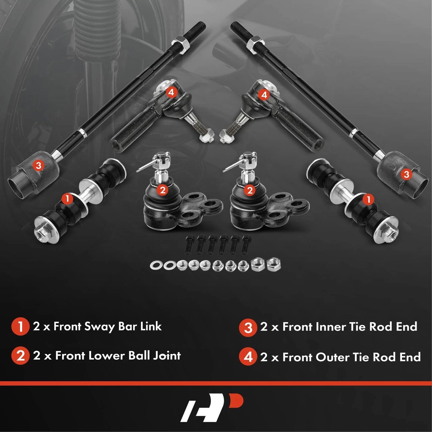 8x Ball Joint Sway Bar Link Tie Rod Ends for Chevy Impala Buick