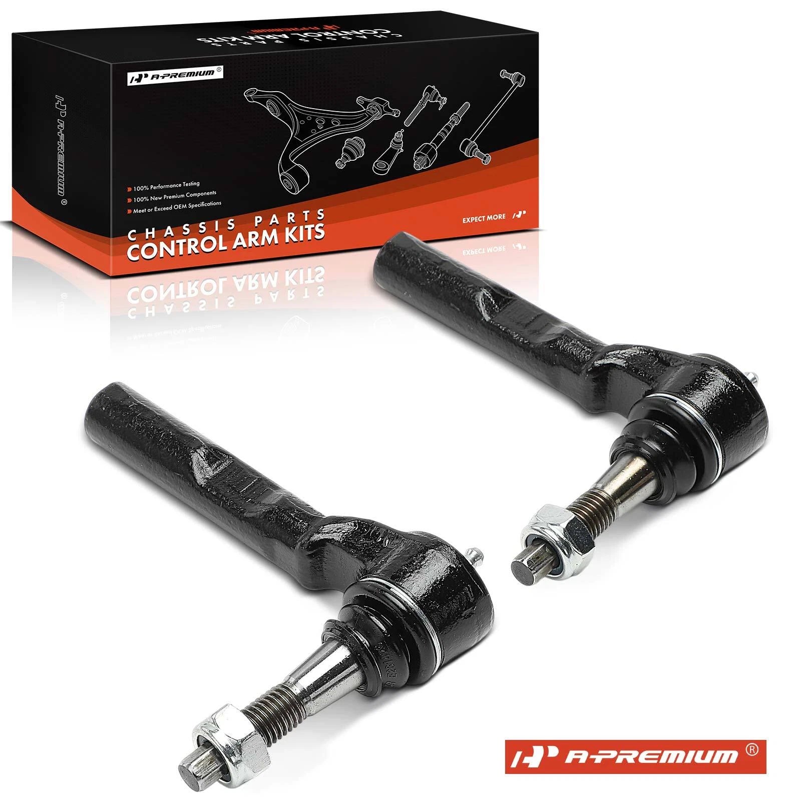 2X Front Outer Tie Rod End for Chevrolet Express 1500 (2003–2014)