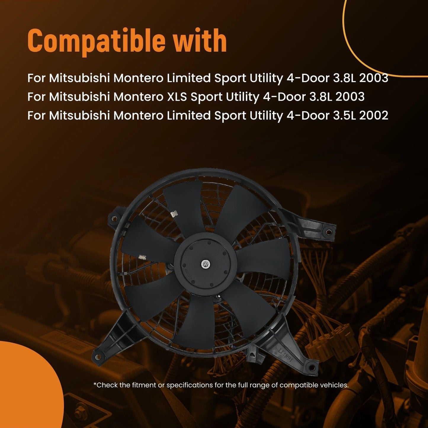 Cooling Fan Assembly for Mitsubishi Montero (2001–2003)