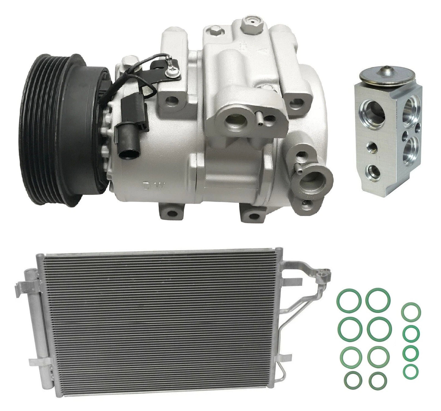 AC Compressor Condenser Kit Replacement for Kia Forte 2.0L (2010–2013)