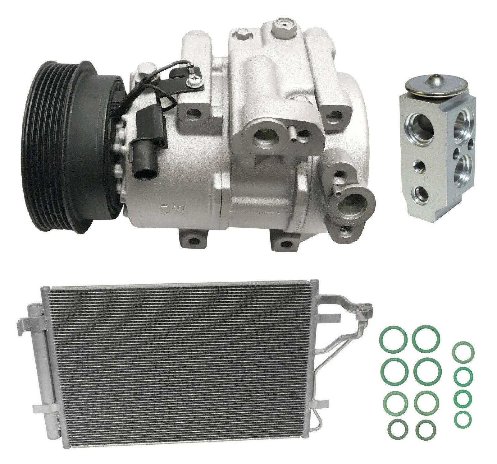AC Compressor Condenser Kit Replacement for Kia Forte 2.0L (2010–2013)