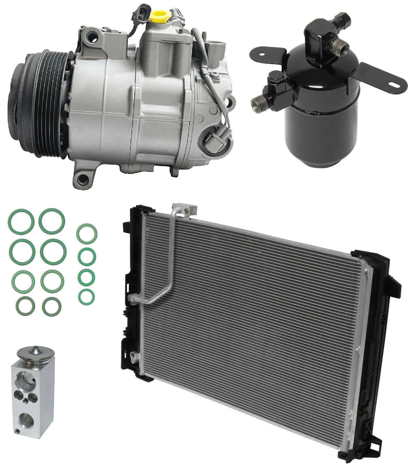 AC Compressor Kit w Condenser for Mercedes E350 3.5L (2014–2016)