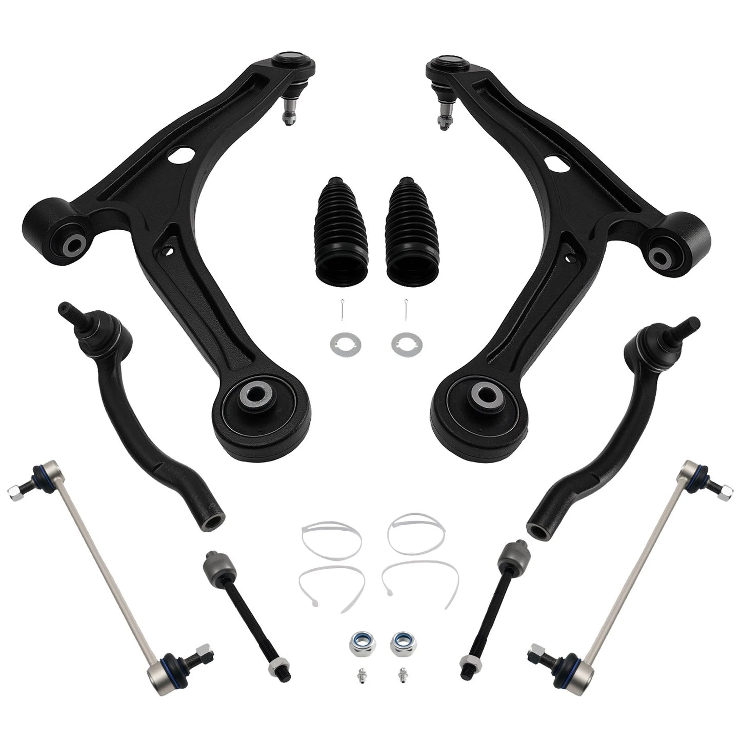 10x Front Lower Control Arms Ball Joint Tie Rods Kit for Honda Pilot MDX (2006–2008)