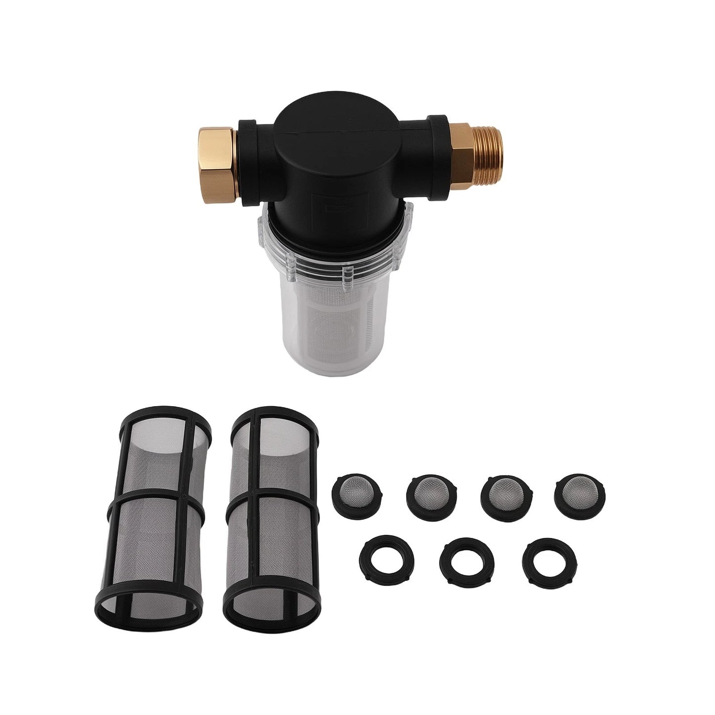 Brass Hose Inline Filter for Pressure Washer 3/4" Thread (Stainless Steel)