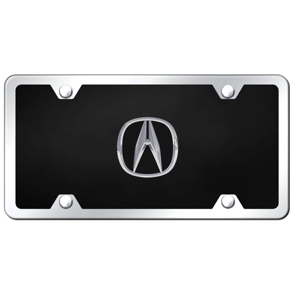 Chrome on Chrome/Black Acrylic License Plate Kit - Officially Licensed for Acura
