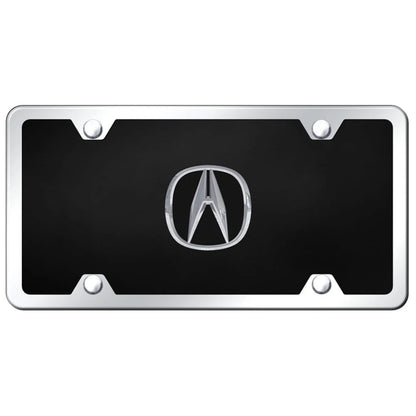 Chrome on Chrome/Black Acrylic License Plate Kit - Officially Licensed for Acura