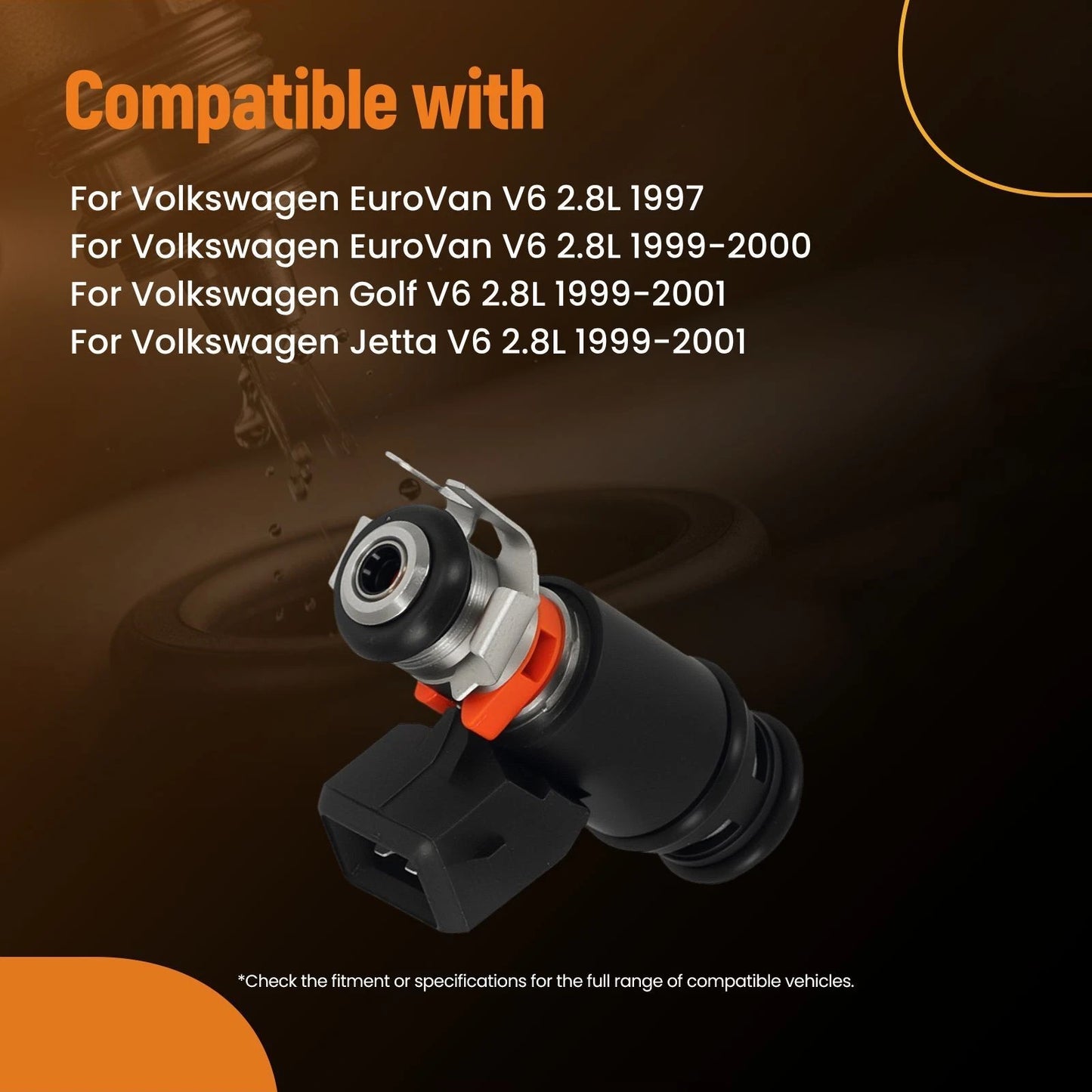 Fuel Injector Set for Volkswagen EuroVan Golf Jetta 2.8L V6 (1997–2001)