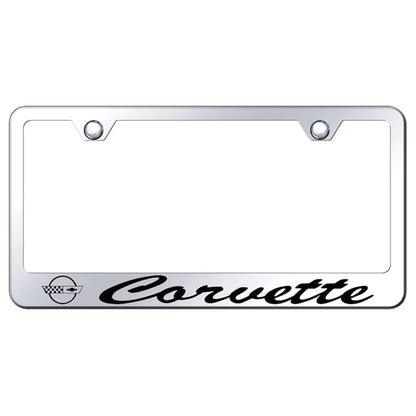 Script on Mirrored License Plate Frame for Chevrolet Corvette C4
