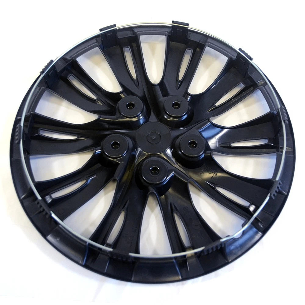 15 inch Gloss Black Hubcaps Snap On Wheel Covers for Steel Rims (R15)