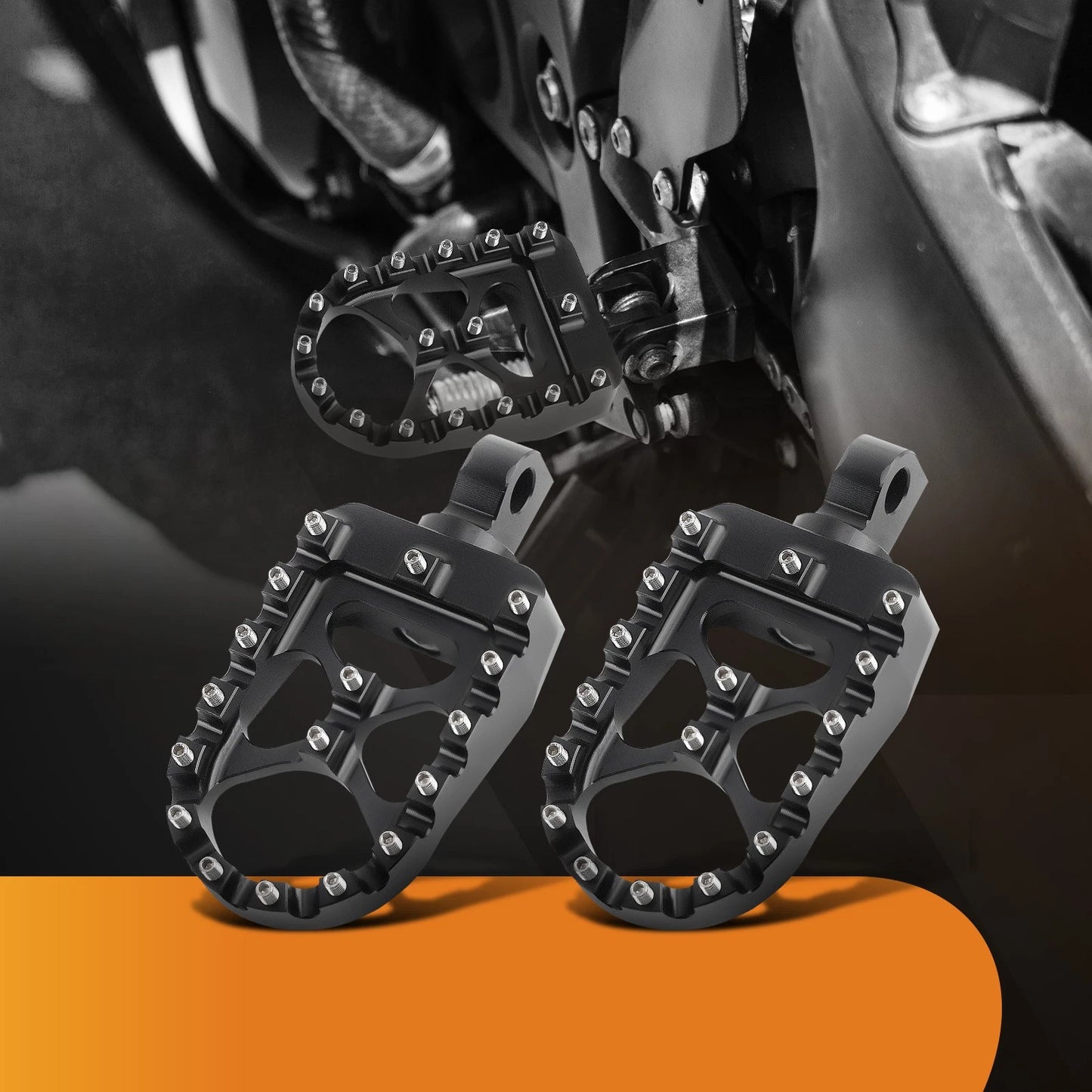 CNC Wide Foot Pegs for Harley Dyna (1993–2017) & Sportster 883 (2009–2017)