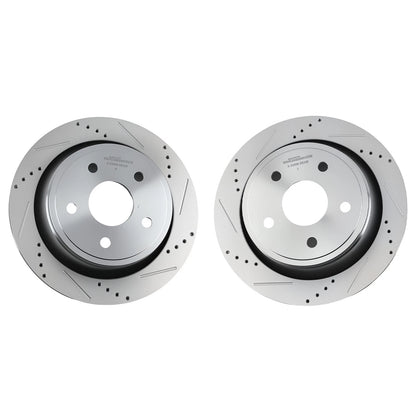 Drilled & Slotted Rear Brake Rotors Kit for Chrysler Aspen (2007–2009)