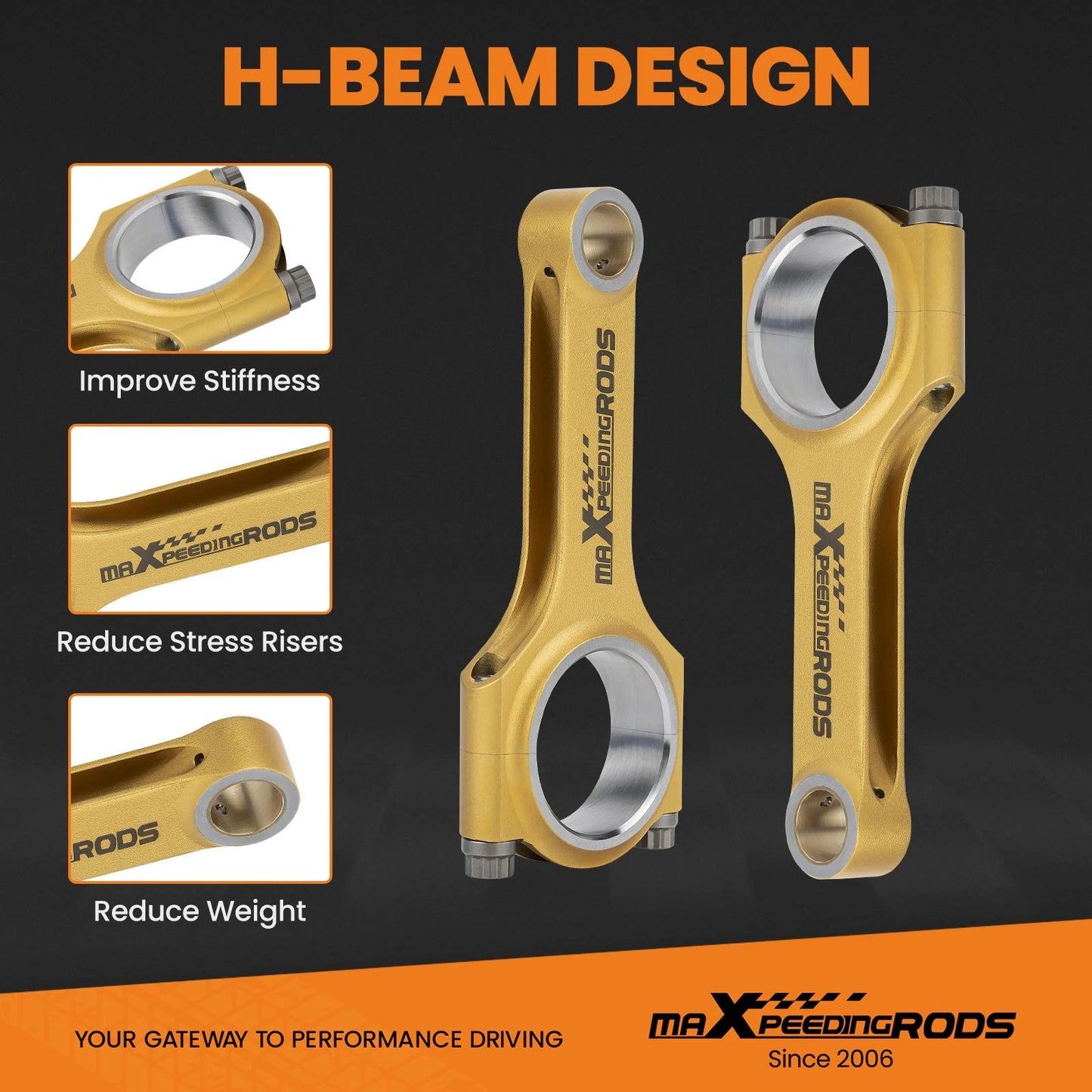 Forged Steel H-Beam Connecting Rods for Mitsubishi 4B11 4B11T (2008–2018)