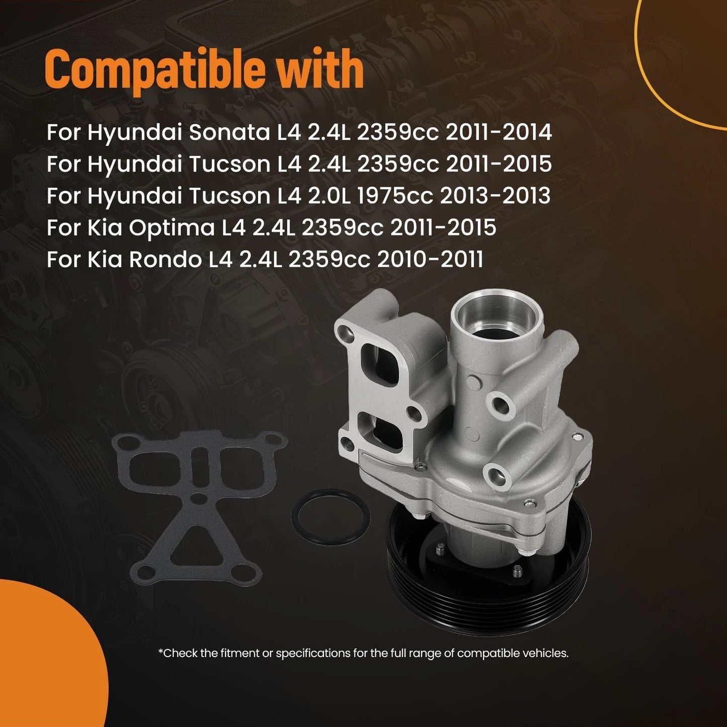 Cooling Water Pump for Kia Sportage 2.4L (2011–2015)