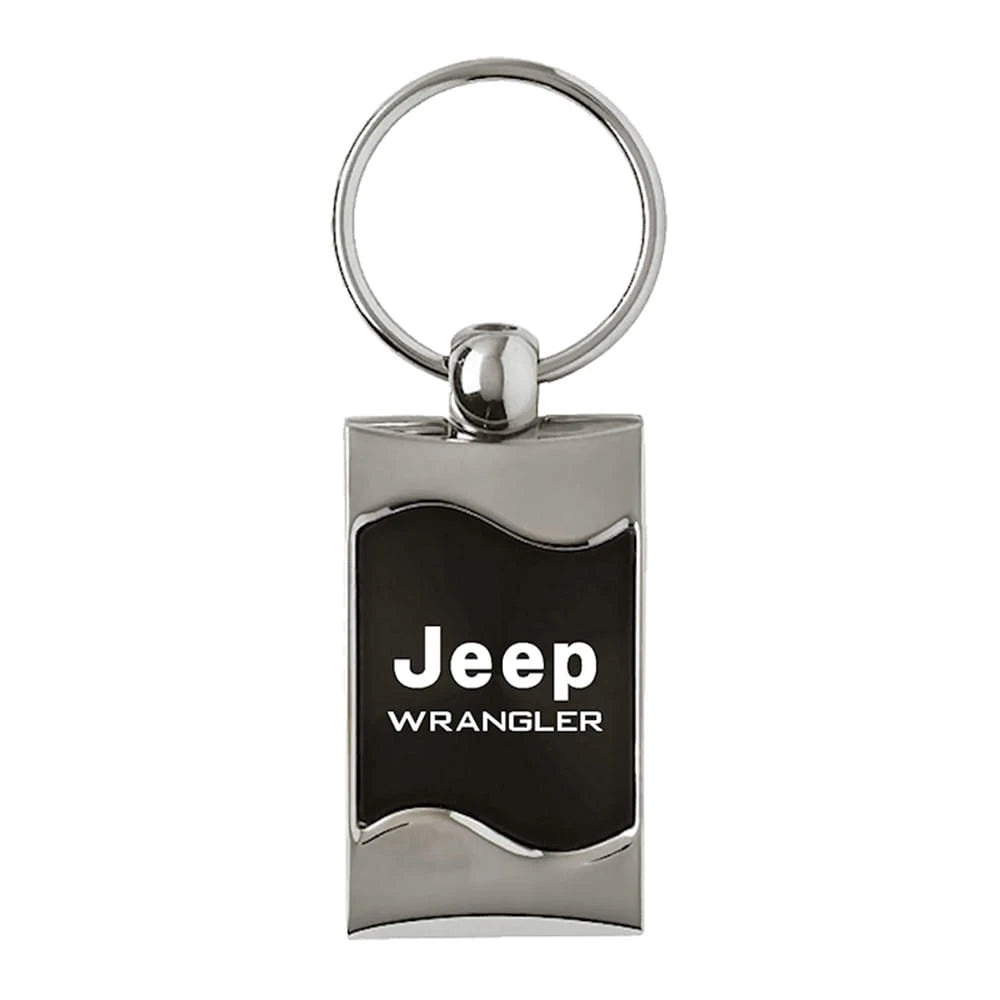Black Rectangular Wave Keychain - Officially Licensed for Jeep Wrangler