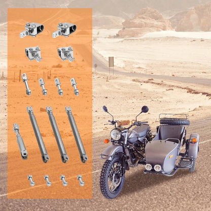 42CrMo Steel Sidecar Installation Kit for Harley & Yamaha (4* U-Clamp, I-Bolt)