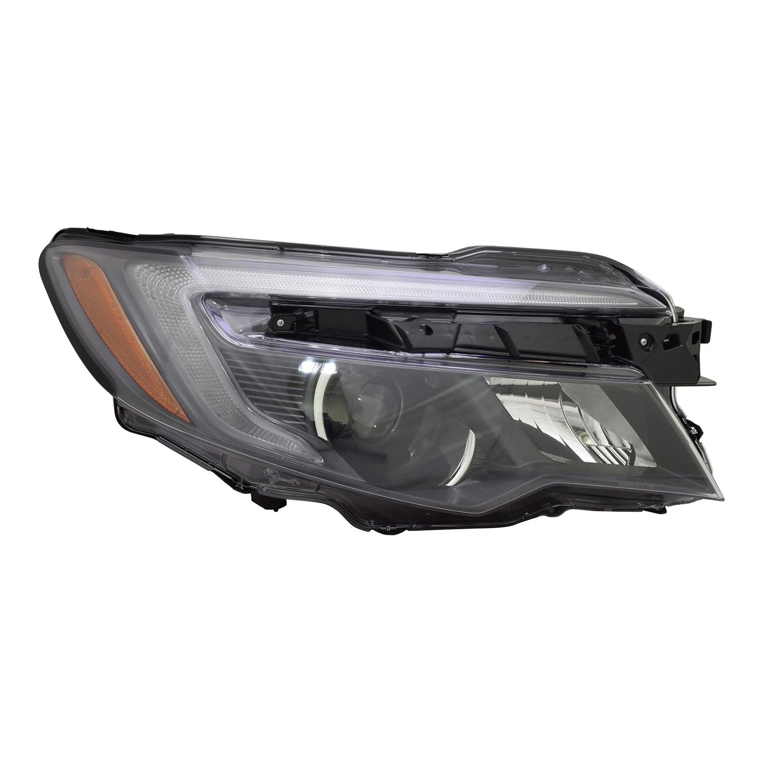 Passenger Halogen Headlight Assembly w/LED Daytime Running Lights w/Auto On/Off