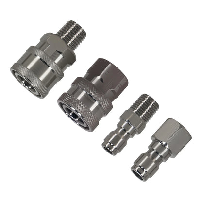 1/4" Quick Connect NPT Adapter for Pressure Washer for Stainless Steel (4pc)