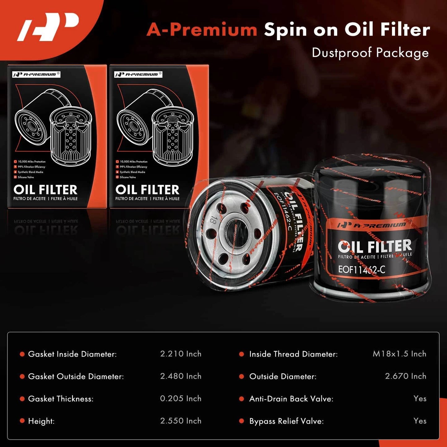 2X Engine Oil Filter for Chevrolet Spark (2013–2015)