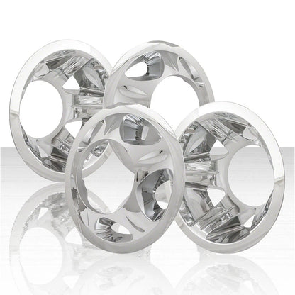 4 Chrome 17" Dually Wheel Simulators Dual Rim Liners for 08-10 Silverado Sierra