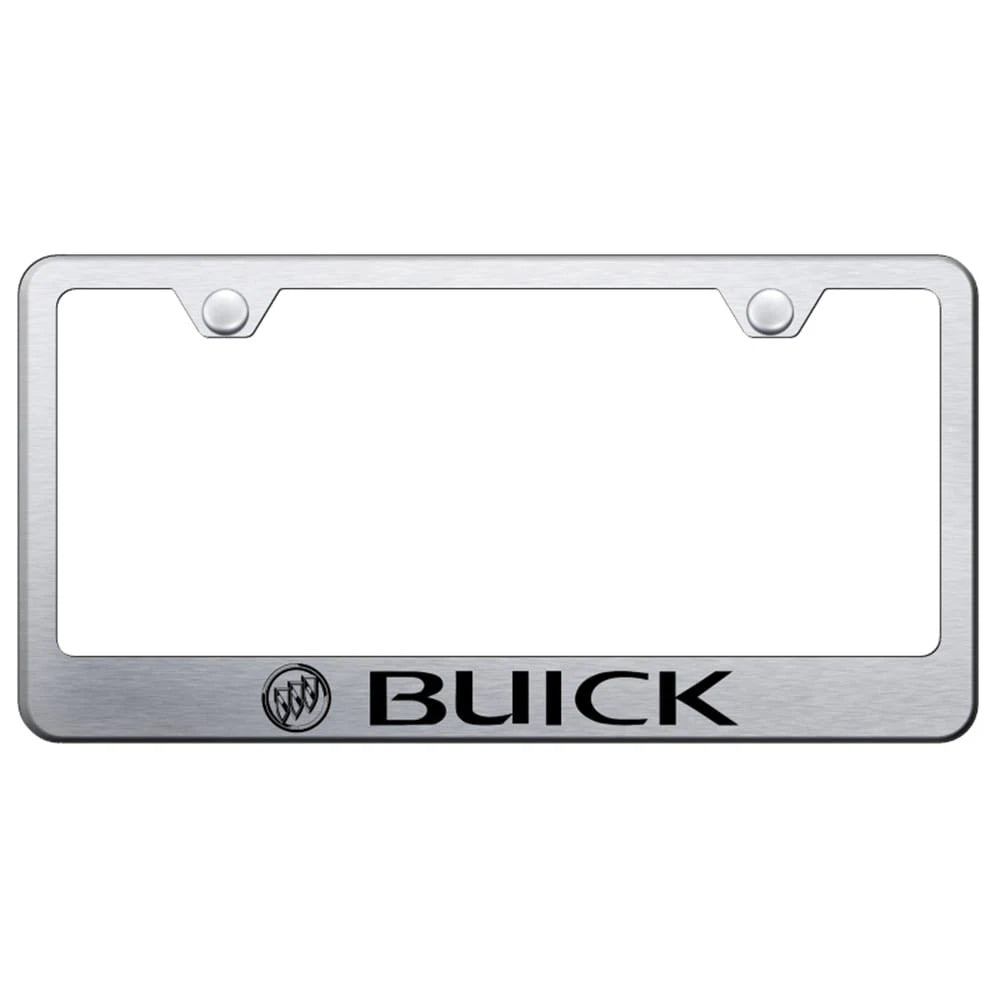 Brushed Stainless Steel License Plate Frame - Officially Licensed for Buick