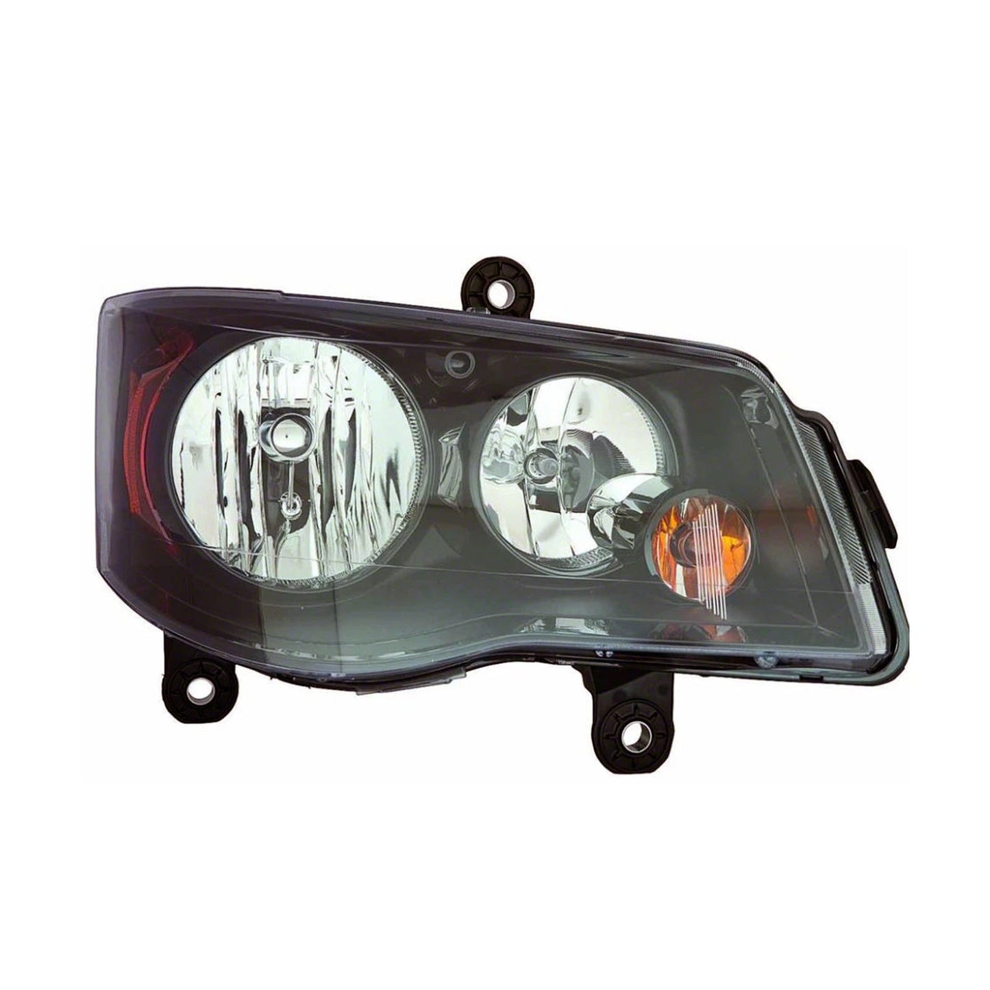 Replacement Passenger Side Halogen Headlight Assembly w/Black Bezel
