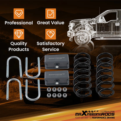 Lowering Springs for GMC Canyon and Chevy Colorado 2004–2012 2WD Front Rear