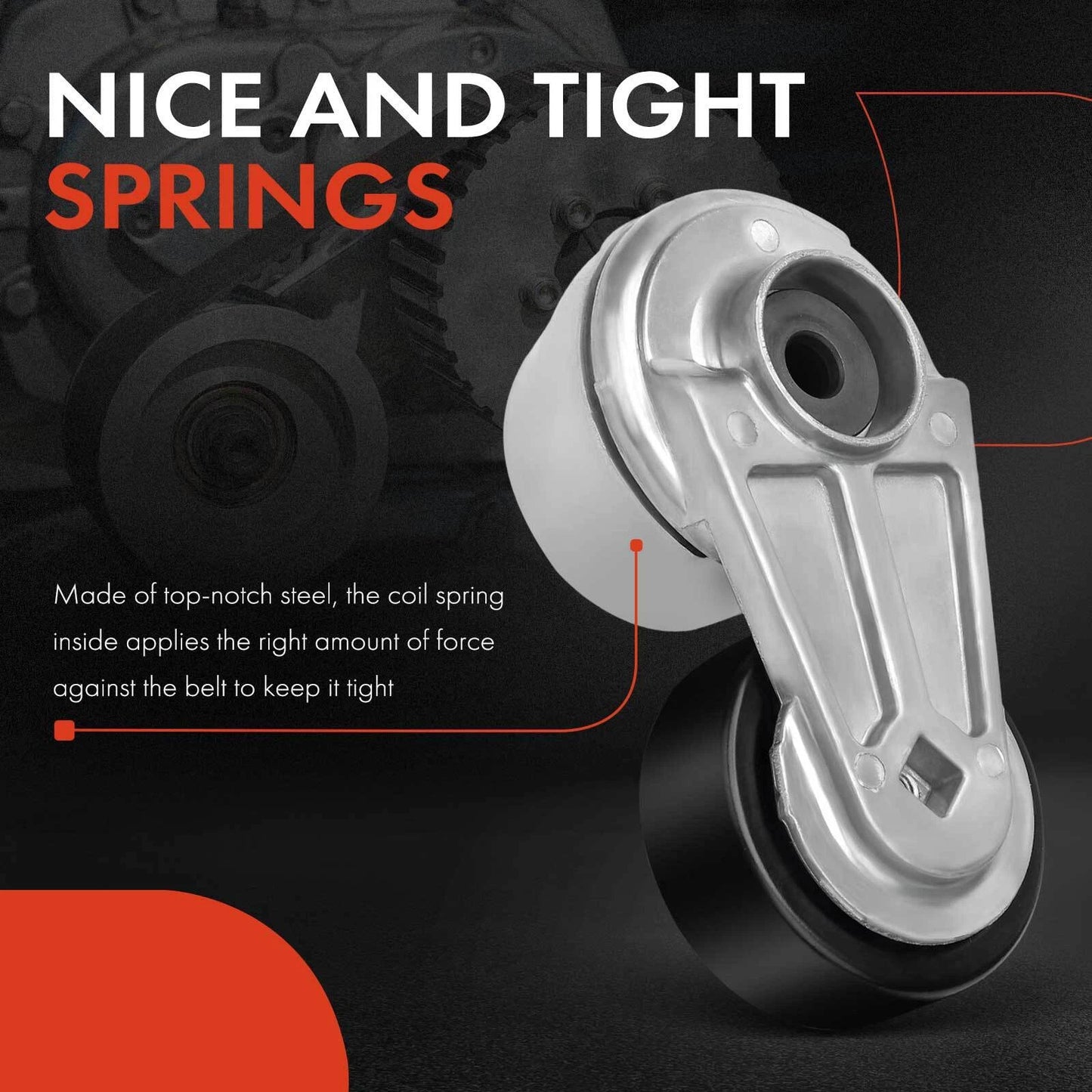 Belt Tensioner with Pulley for Chevrolet Equinox Malibu Cruze (2018–2022)