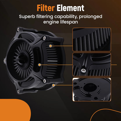 Black Aluminum Air Cleaner Assembly for Harley Sportster XL (2004–Present)