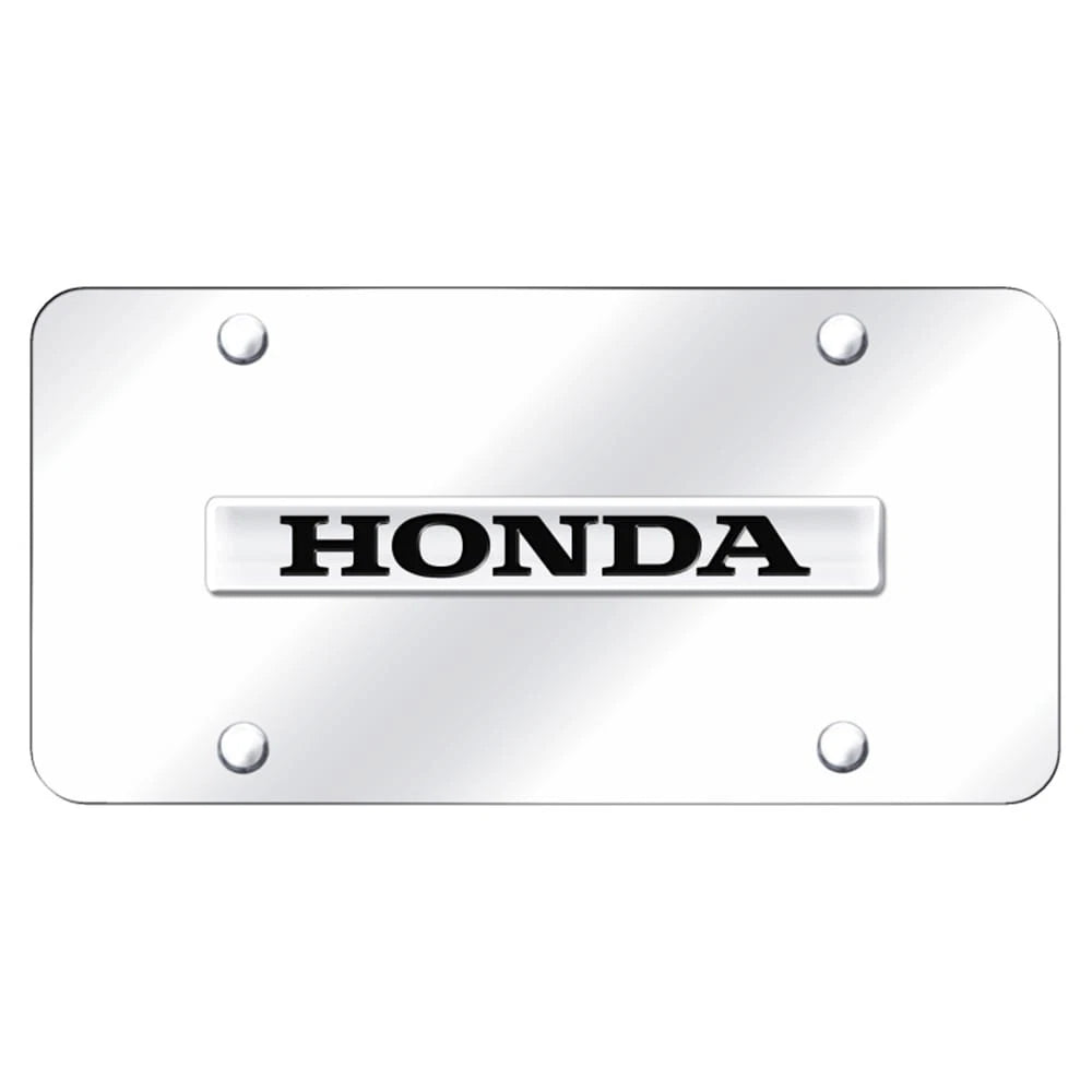 Chrome Name on Chrome License Plate - Officially Licensed for Honda