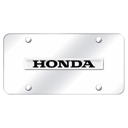 Chrome Name on Chrome License Plate - Officially Licensed for Honda