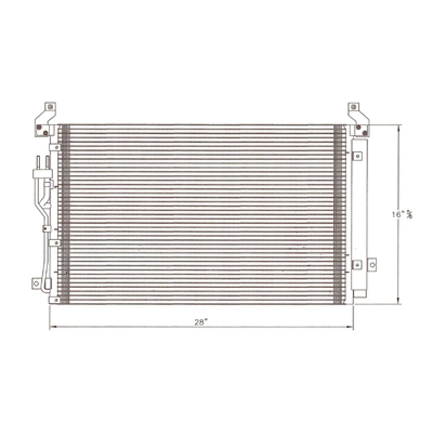 Replacement A/C Condenser w/Receiver Drier For 2007-2012 Hyundai Veracruz