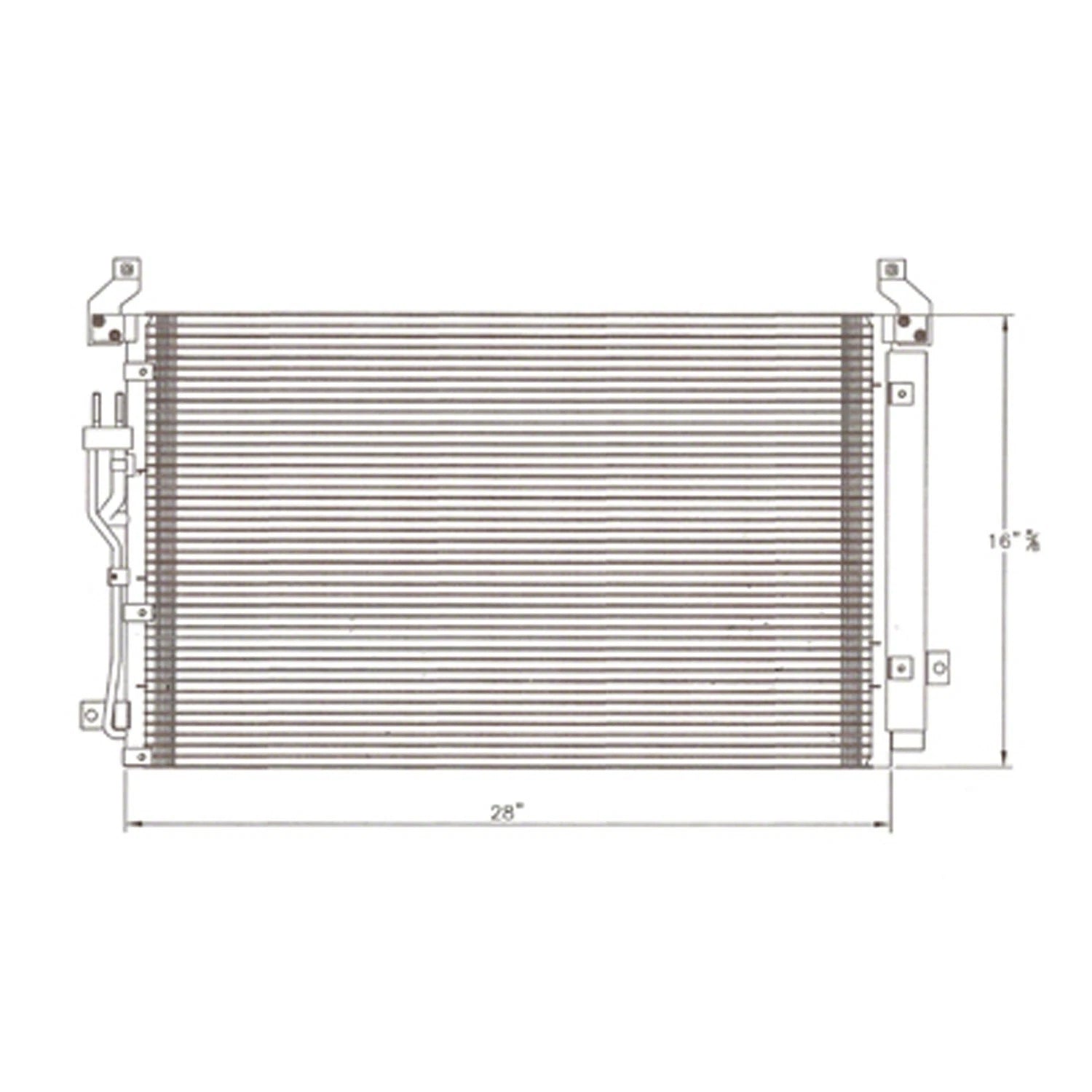 Replacement A/C Condenser w/Receiver Drier For 2007-2012 Hyundai Veracruz