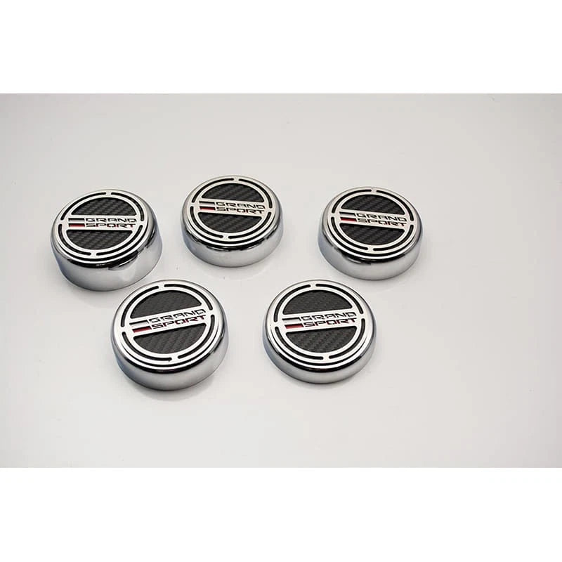 Cap Covers w/Blk C-Fiber Vinyl Inlay&Grand Sport for 16-19 Corvette GS Automatic