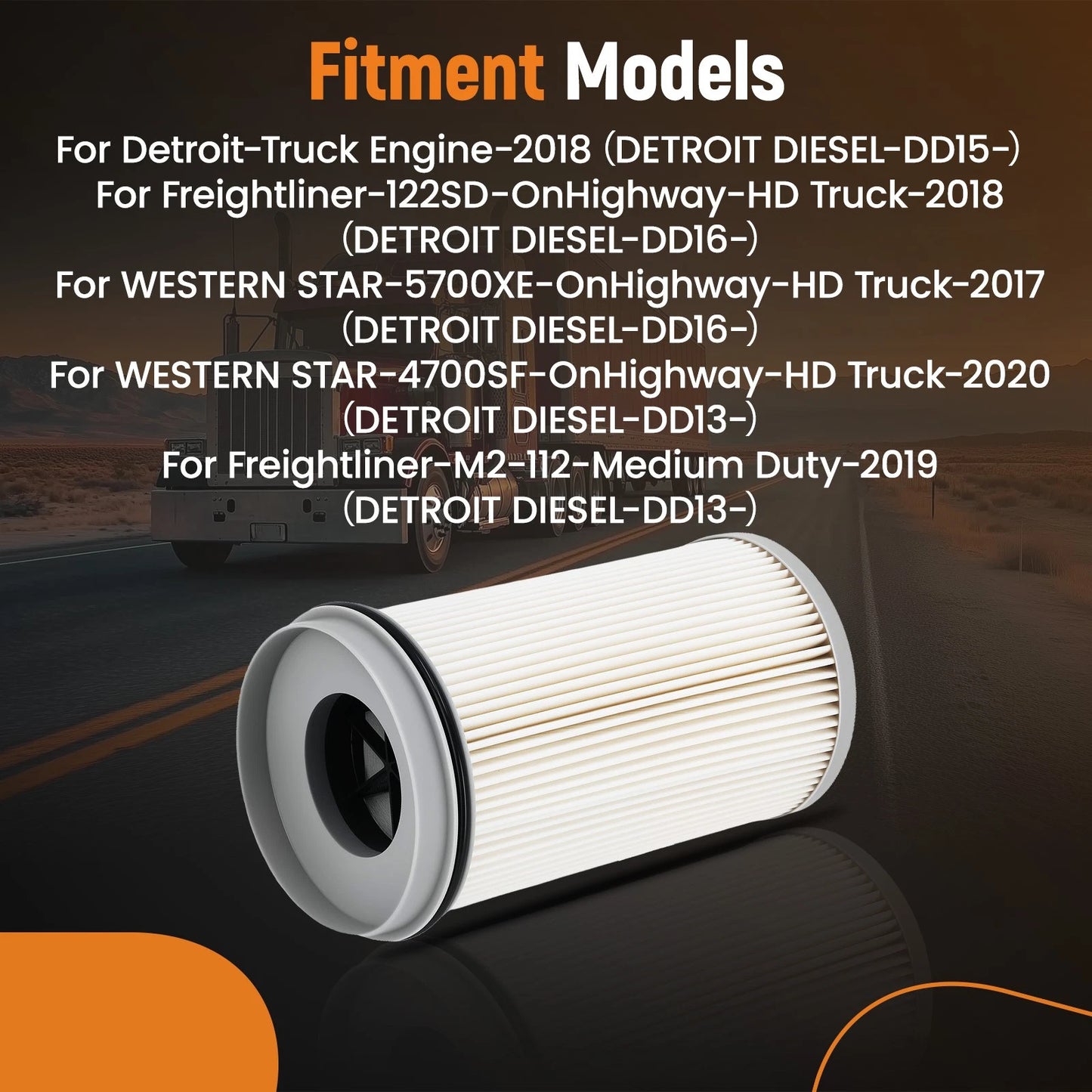 Fuel Water Separator Filter for Detroit DD13 DD15 DD16 (2014–2016)