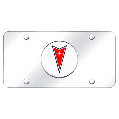 Chrome Logo on Chrome License Plate - Officially Licensed for Pontiac