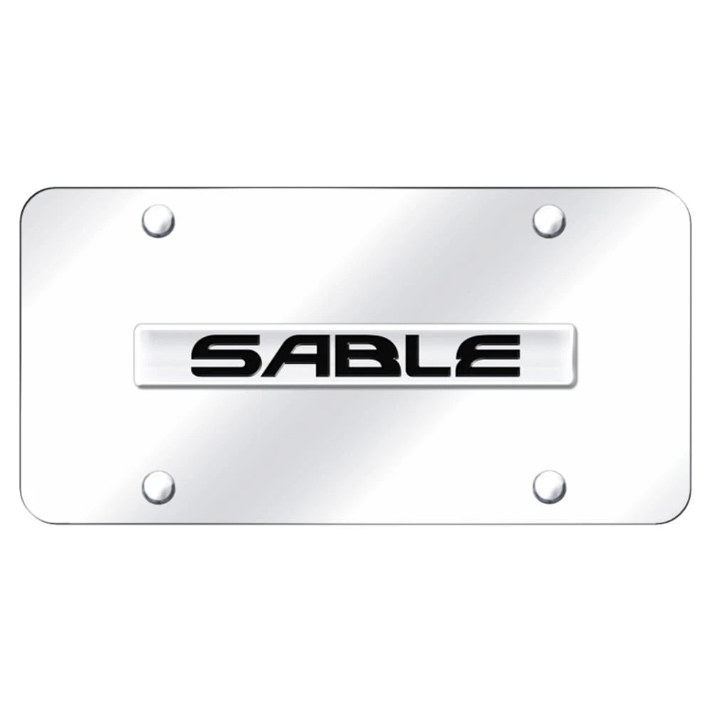 Chrome Name on Chrome License Plate - Officially Licensed for Mercury Sable
