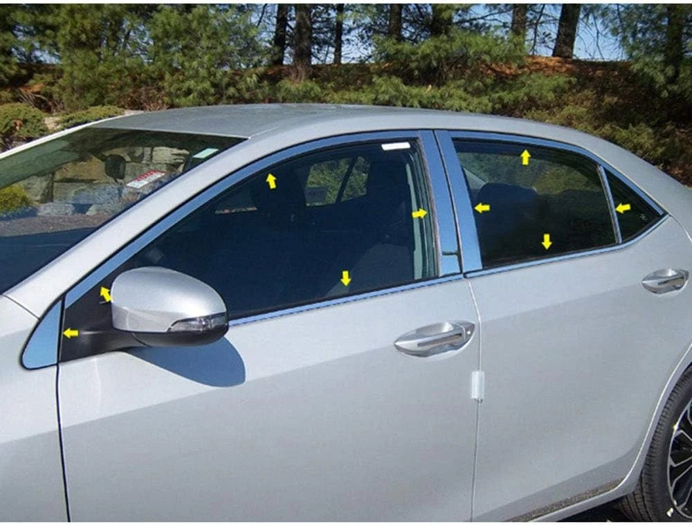 18p Luxury FX Chrome Window Package For 2014-2019 Toyota Corolla
